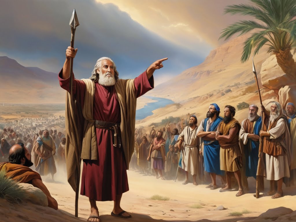 Jethro assisting Moses and the Israelites